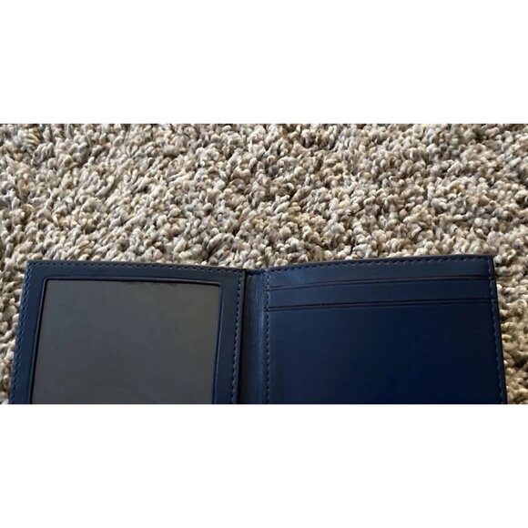 COACH Bi-fold Slim Card Case Signature Canvas Brown & Blue Insert For Wallet - Picture 9 of 14